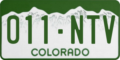 CO license plate 011NTV