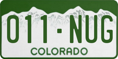 CO license plate 011NUG