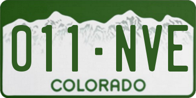 CO license plate 011NVE