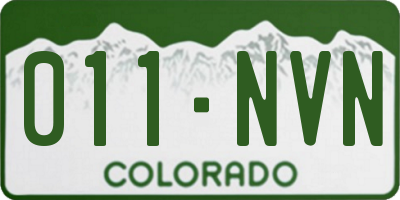 CO license plate 011NVN