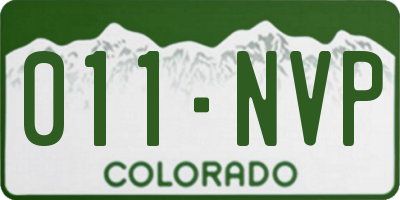 CO license plate 011NVP
