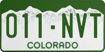 CO license plate 011NVT