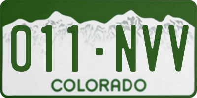CO license plate 011NVV