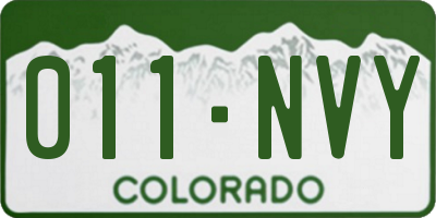 CO license plate 011NVY