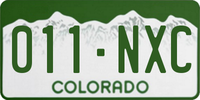 CO license plate 011NXC