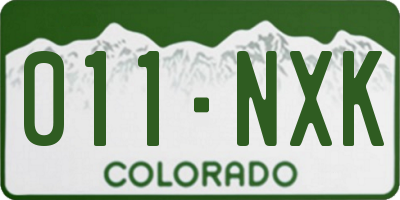 CO license plate 011NXK