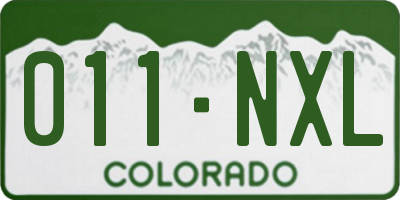 CO license plate 011NXL