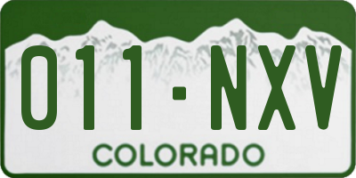 CO license plate 011NXV