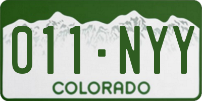 CO license plate 011NYY