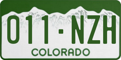 CO license plate 011NZH
