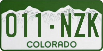 CO license plate 011NZK