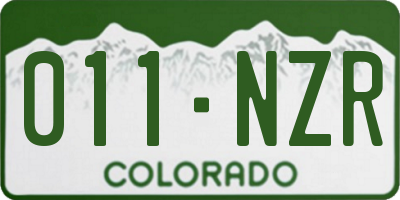 CO license plate 011NZR