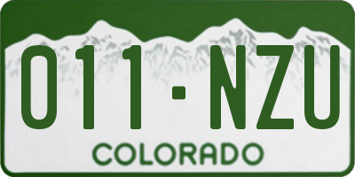 CO license plate 011NZU