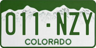 CO license plate 011NZY