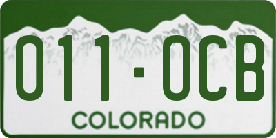 CO license plate 011OCB