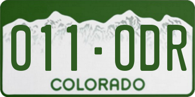 CO license plate 011ODR