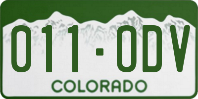 CO license plate 011ODV
