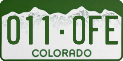 CO license plate 011OFE