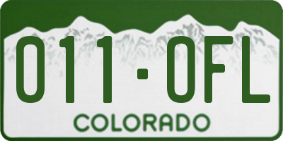 CO license plate 011OFL