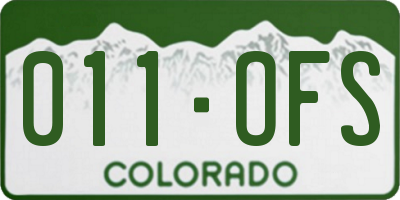 CO license plate 011OFS
