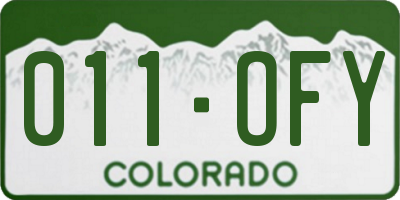 CO license plate 011OFY
