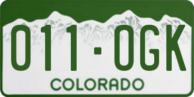 CO license plate 011OGK