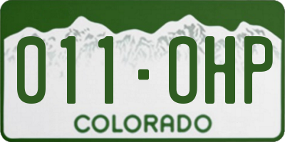 CO license plate 011OHP