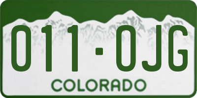 CO license plate 011OJG