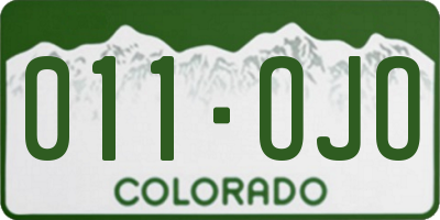 CO license plate 011OJO
