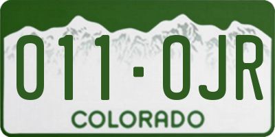 CO license plate 011OJR
