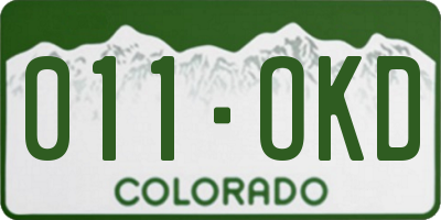 CO license plate 011OKD