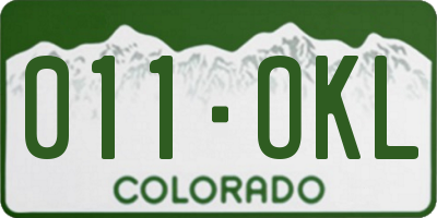CO license plate 011OKL