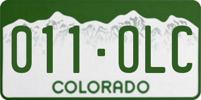 CO license plate 011OLC
