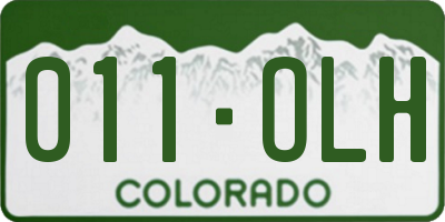 CO license plate 011OLH