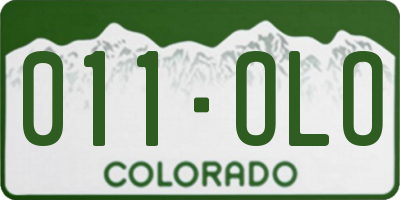 CO license plate 011OLO