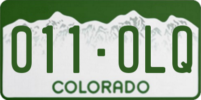 CO license plate 011OLQ