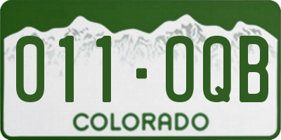 CO license plate 011OQB