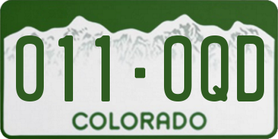 CO license plate 011OQD