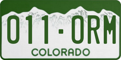 CO license plate 011ORM