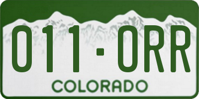 CO license plate 011ORR