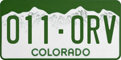 CO license plate 011ORV