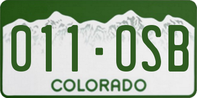 CO license plate 011OSB