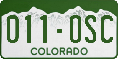 CO license plate 011OSC