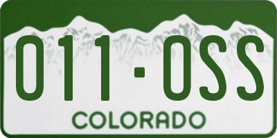 CO license plate 011OSS