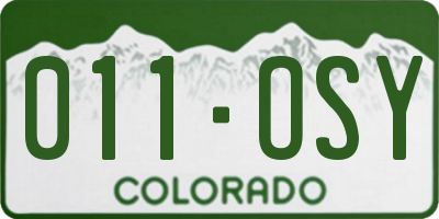 CO license plate 011OSY