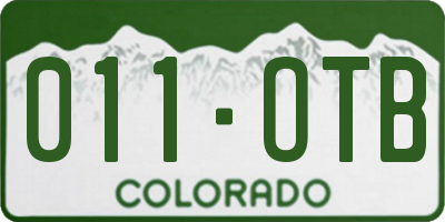 CO license plate 011OTB
