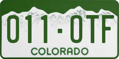 CO license plate 011OTF