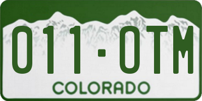 CO license plate 011OTM