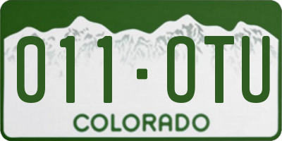 CO license plate 011OTU