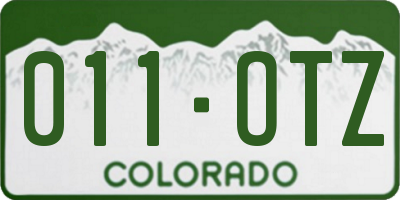 CO license plate 011OTZ